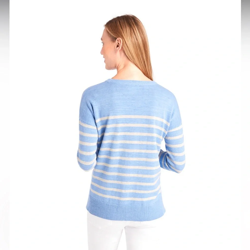 Vineyard Vines Relaxed Striped Cotton Sweater - Picture 2 of 10